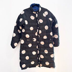 GUDRUN SJODEN Goose Down Puffer Coat Jacket Polka Dot Print M
